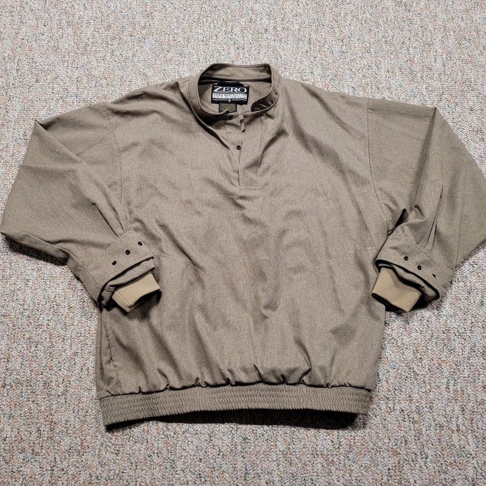 Zero Restriction Golf Windshirt Mens Large Brown Pullover Windbreaker USA